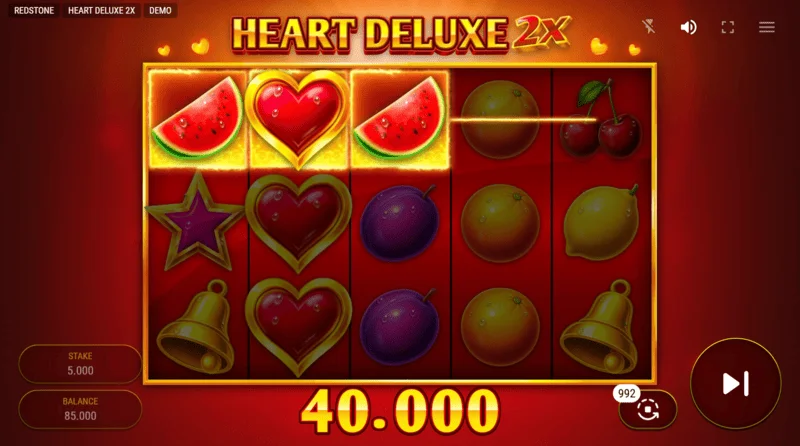 Heart Deluxe 2x - dobitna kombinacija sa wild simbolom na bubnju